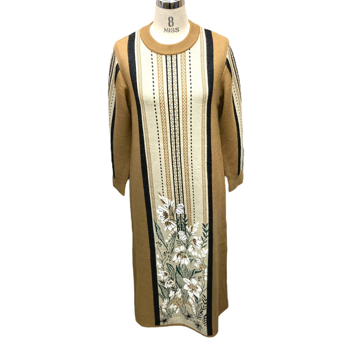 「Framed flower knit dress」 フレームドフラワーニットワンピース