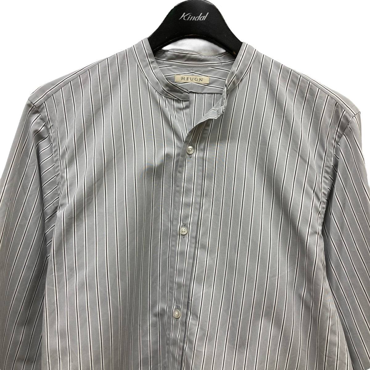 HEUGN(ユーゲン) 23SSStripe Rob コットンオルタネイトストライプバンドカラーシャツバンドカラーストライプシャツSHIRT 064  SHIRT 064 グレー サイズ 1｜【公式】カインドオルオンライン ブランド古着・中古通販【kindal】