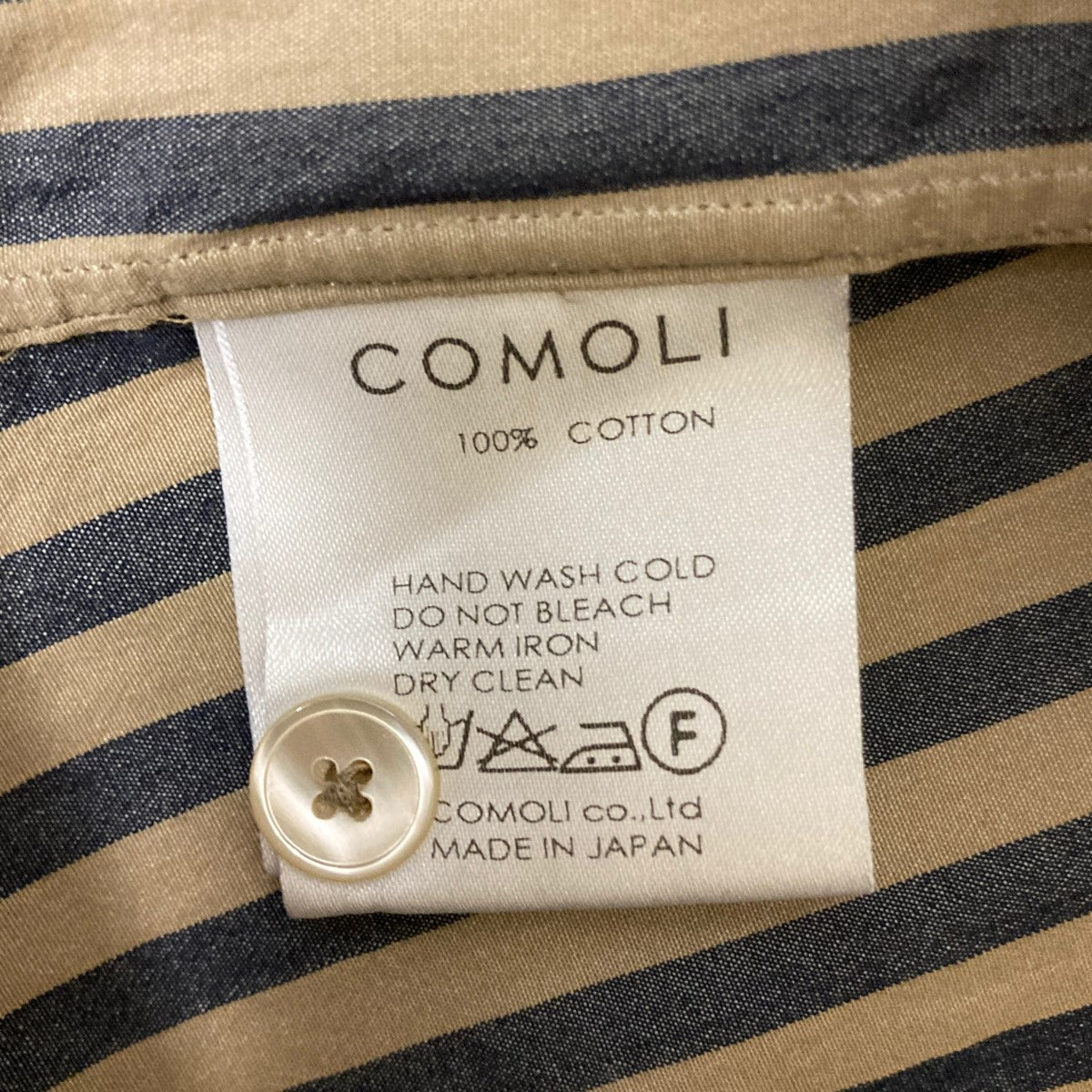 COMOLI(コモリ) ストライプノーカラーストライプシャツJ03-02002 J03 ...