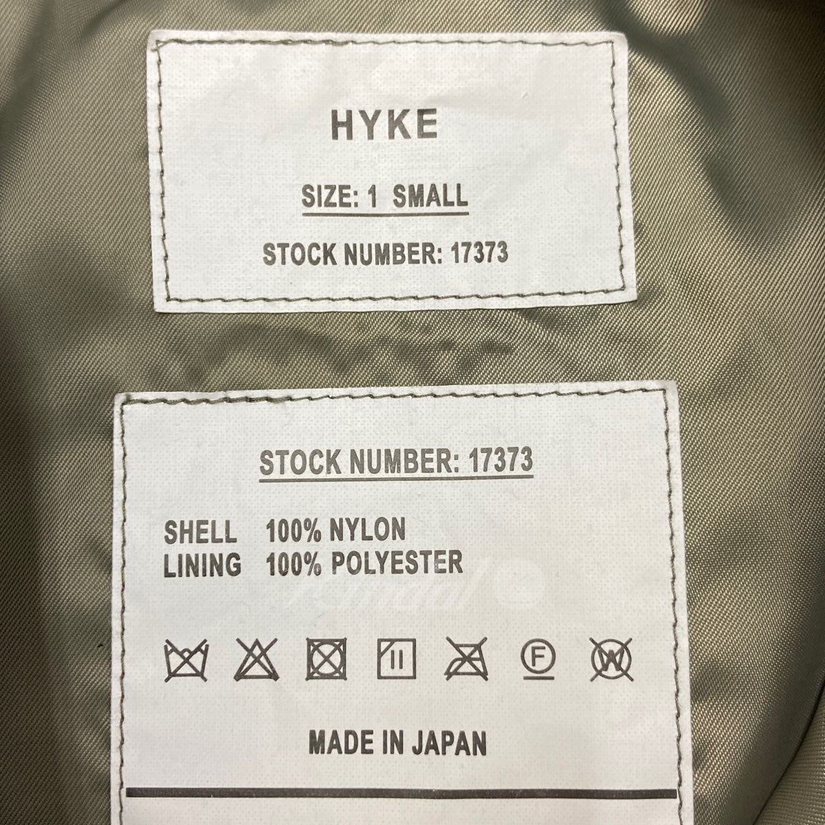 HYKE(ハイク) 23SS「TYPE L-2A JACKET」 MA-1ジャケット 231-17373 231 