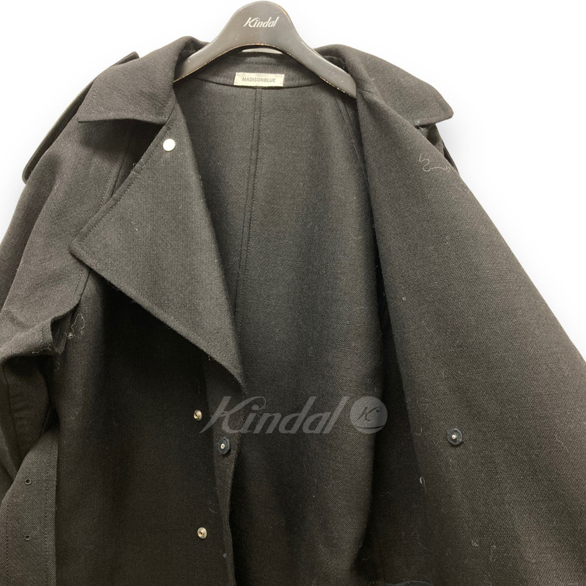 MADISON BLUE(マディソンブルー) 21SS 「DOLMAN TRENCH COAT」 ベルテッドウールダブルコート MB211-2003  ブラック サイズ 00｜【公式】カインドオルオンライン ブランド古着・中古通販【kindal】