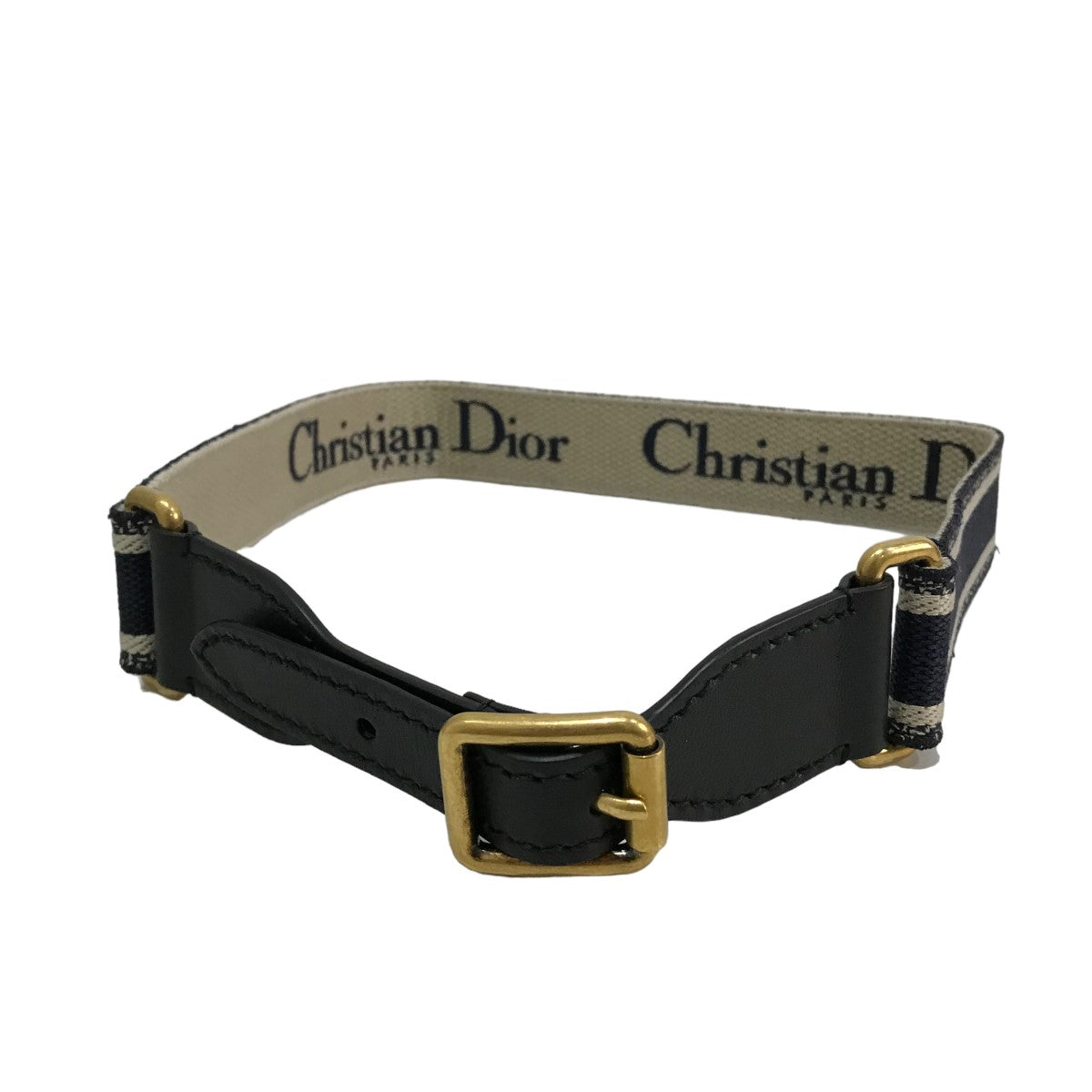 Christian Dior(クリスチャンディオール) エンブロイダリーキャンバスロゴベルト50-MA-02560 50-MA-02560 ネイビー  サイズ 80｜【公式】カインドオルオンライン ブランド古着・中古通販【kindal】