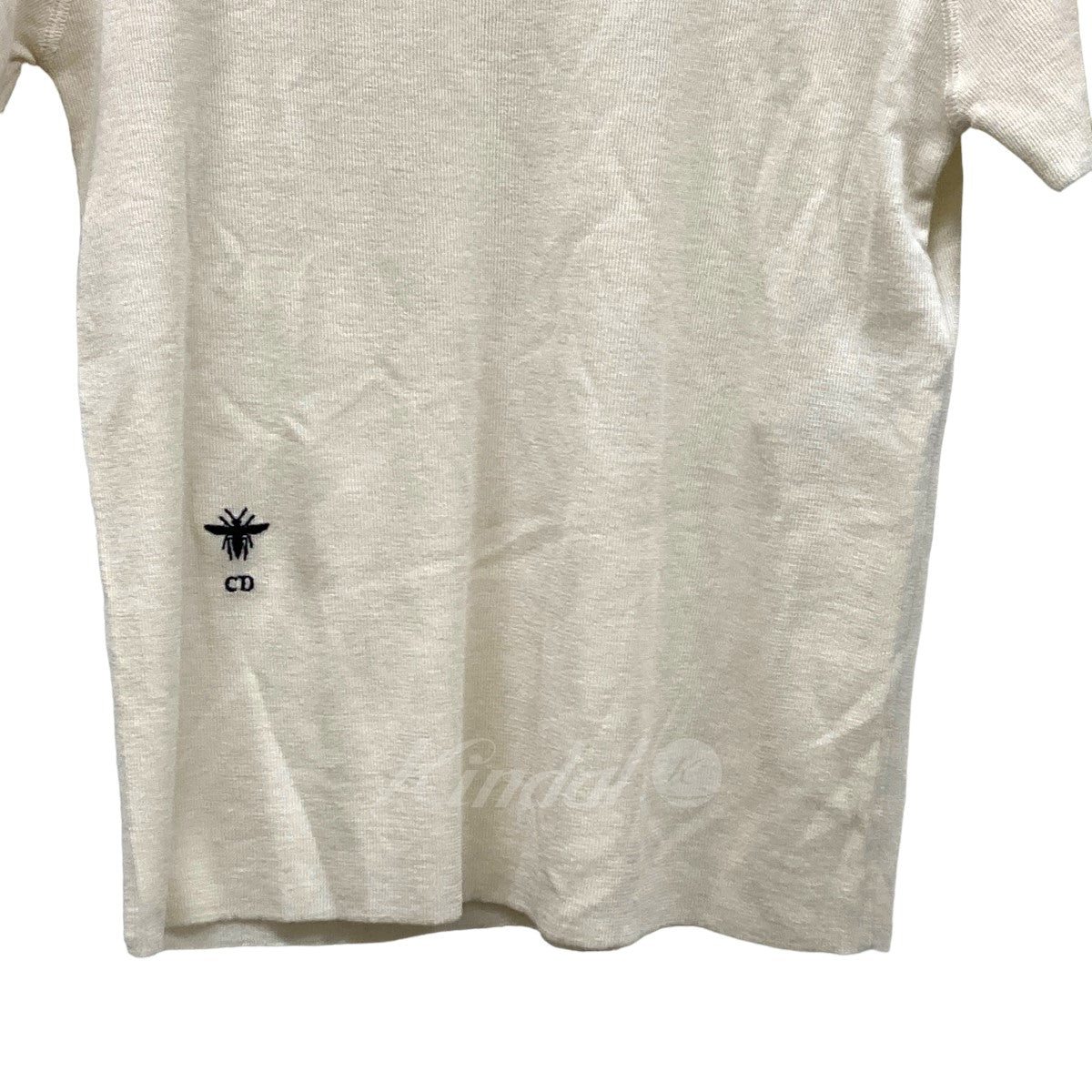 Christian Dior(クリスチャンディオール) カシミヤシルクBEE刺繍半袖ニット 314S93AM125