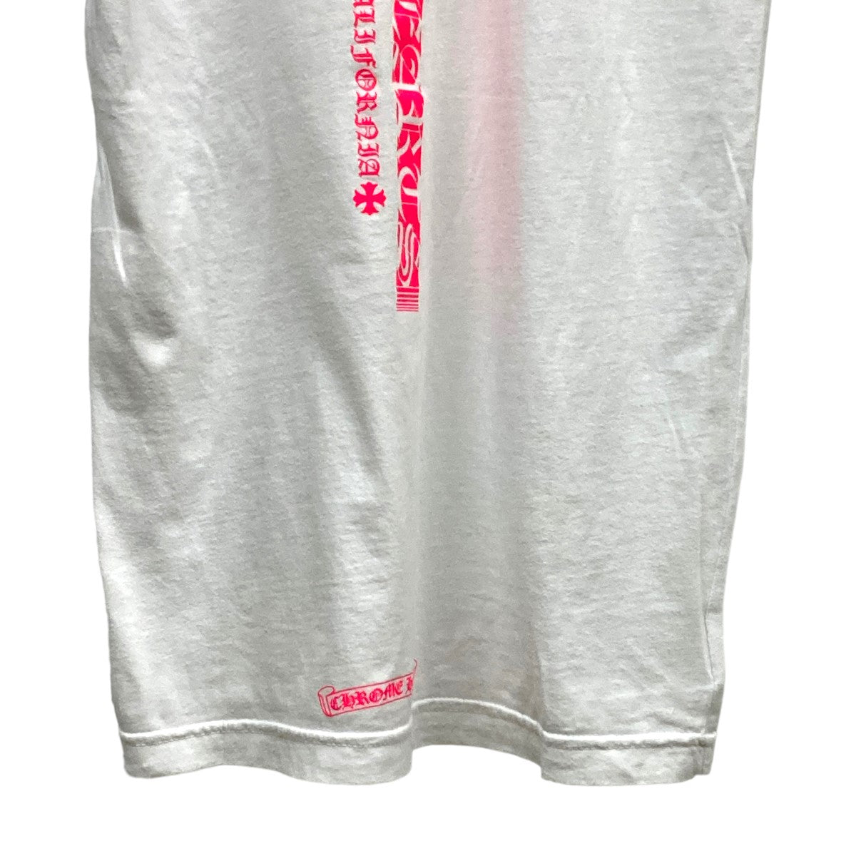 CHROME HEARTS(クロムハーツ) NEON PINK STRIPE LOGO TEE2212-304-0788