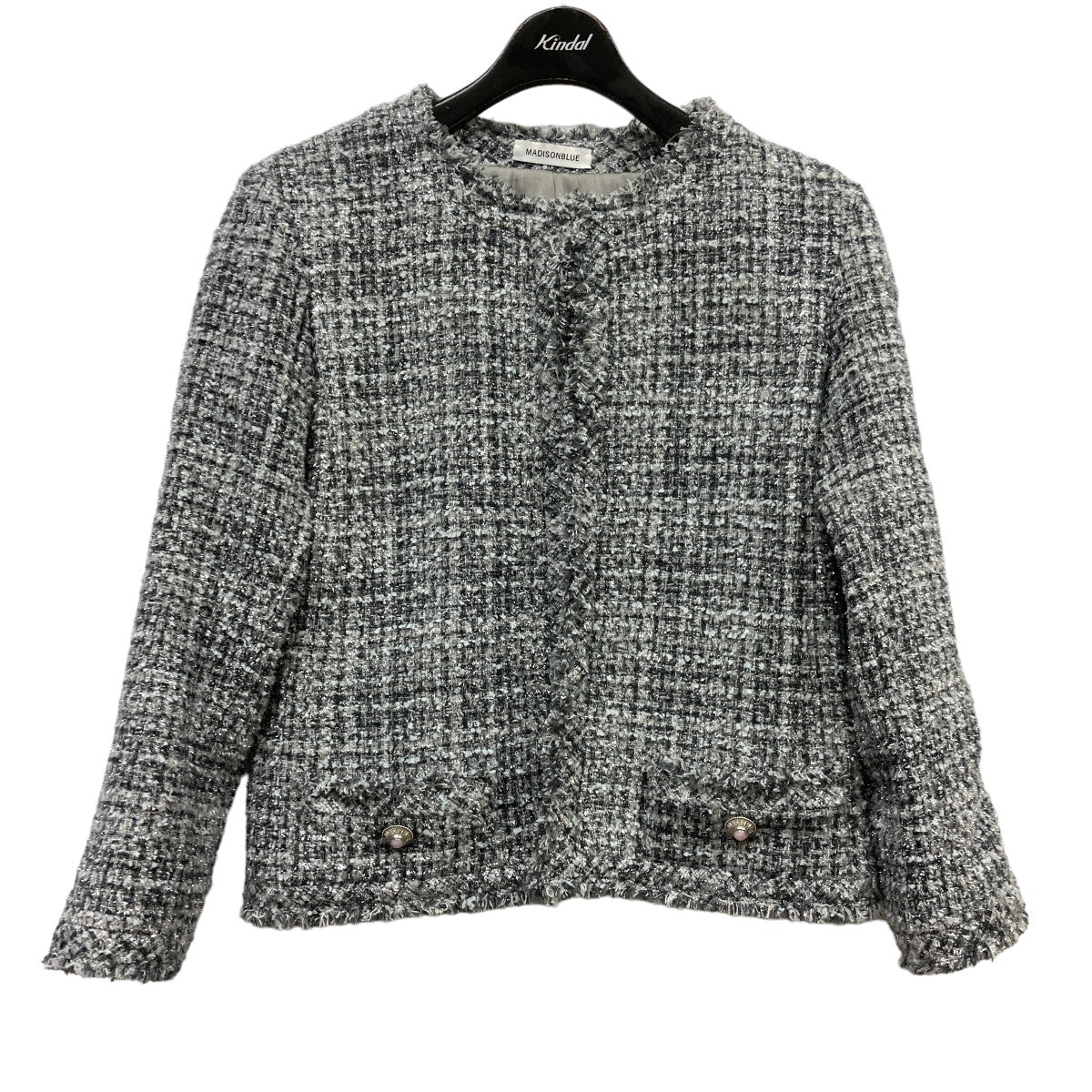 24SS｢NO COLLAR SHORT JK TWEED｣ ツイードジャケット