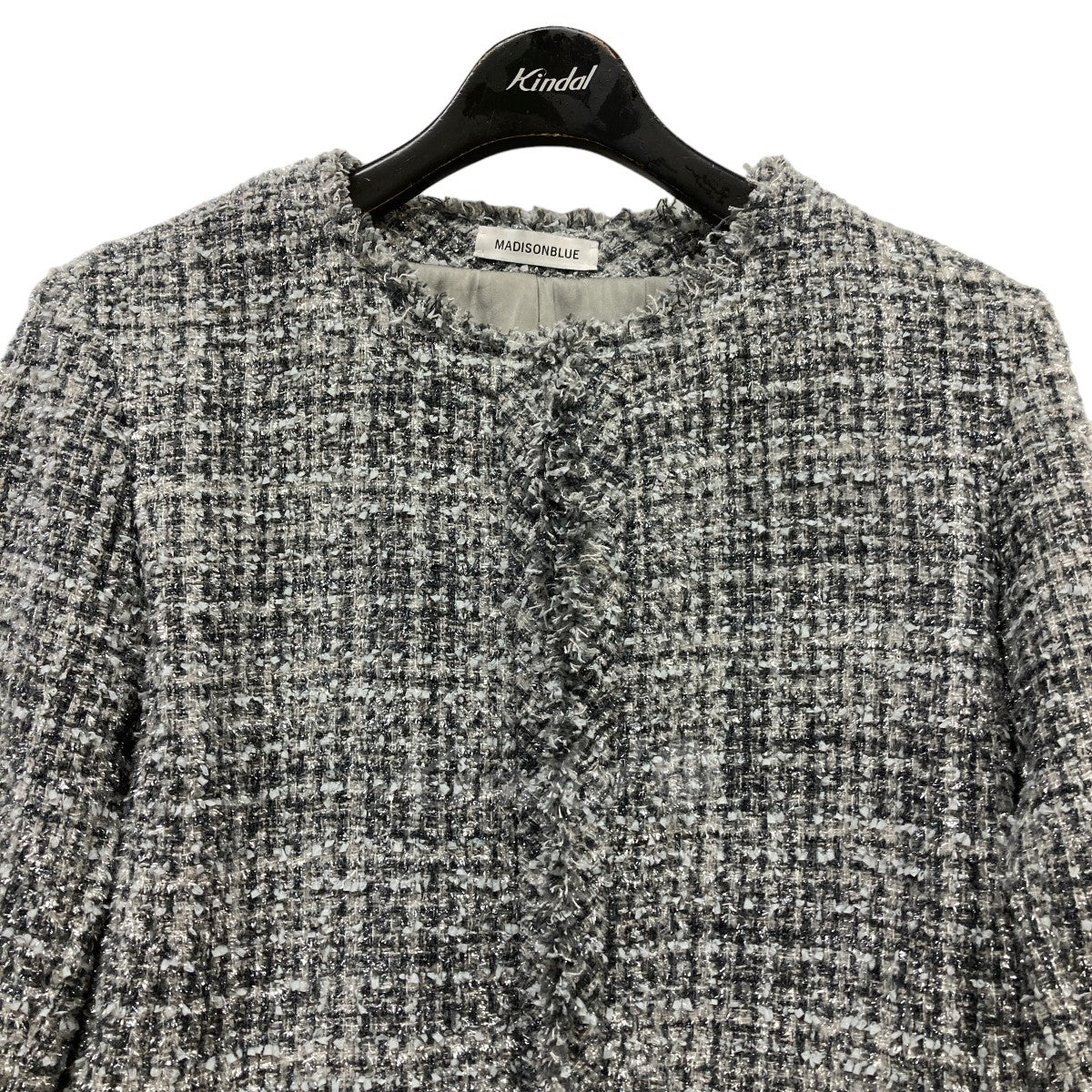 24SS｢NO COLLAR SHORT JK TWEED｣ ツイードジャケット
