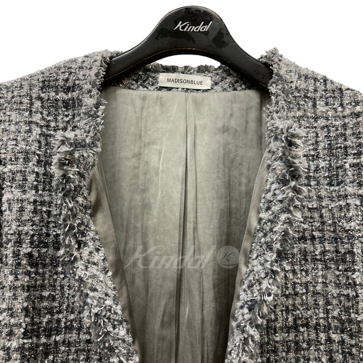 24SS｢NO COLLAR SHORT JK TWEED｣ ツイードジャケット