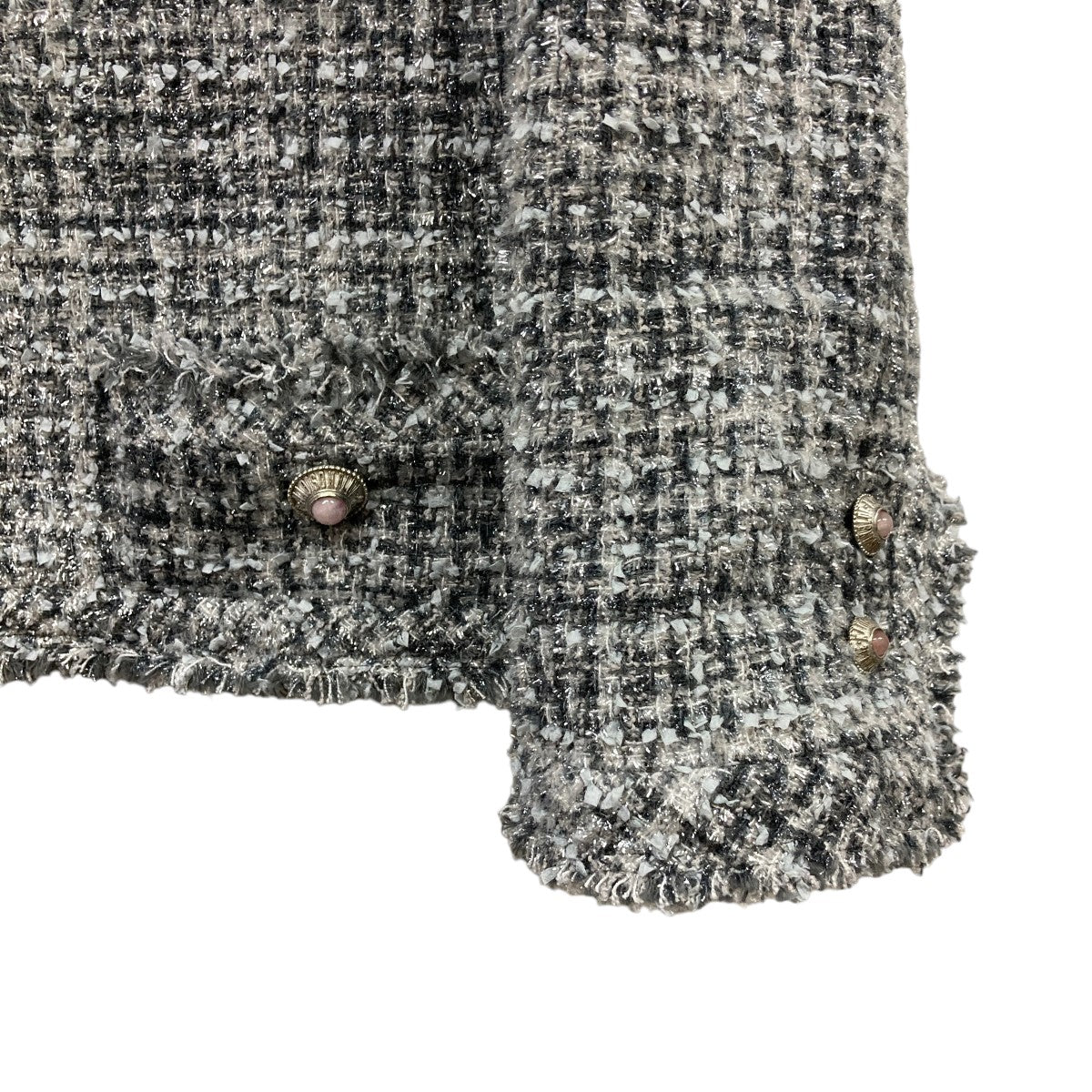 24SS｢NO COLLAR SHORT JK TWEED｣ ツイードジャケット