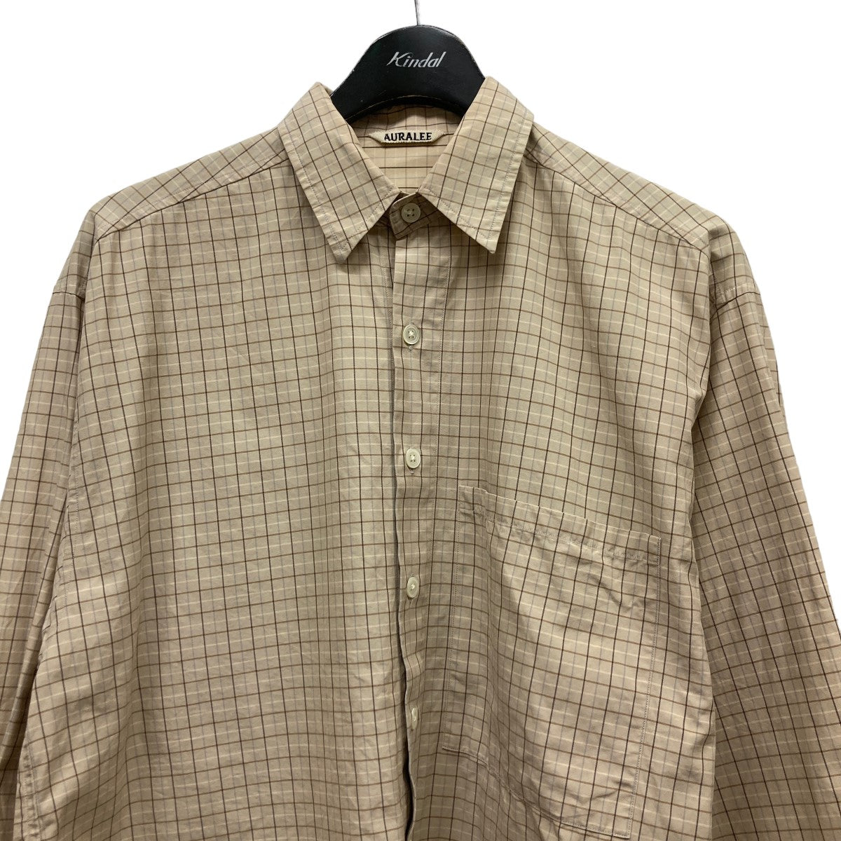 AURALEE(オーラリー) WASHED FINX TWILL BIG SHIRTSチェックシャツA8AS02TN