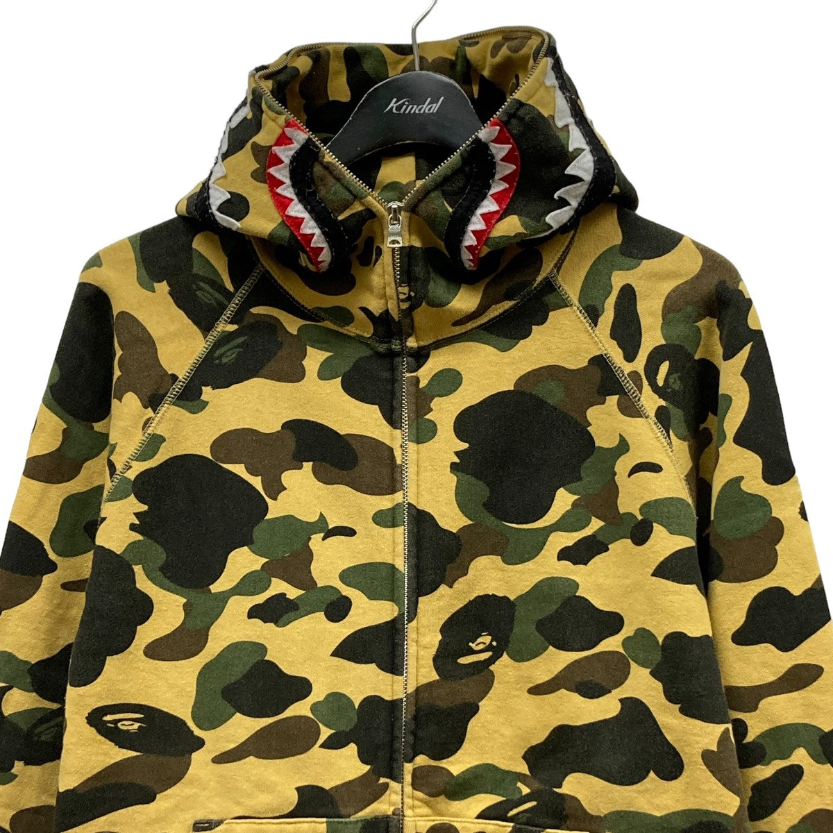 A BATHING APE(アベイシングエイプ) shark full zip hoodieカモ柄ジップパーカー001ZPF301007X  001ZPF301007X カーキ×オリーブ サイズ L｜【公式】カインドオルオンライン ブランド古着・中古通販【kindal】