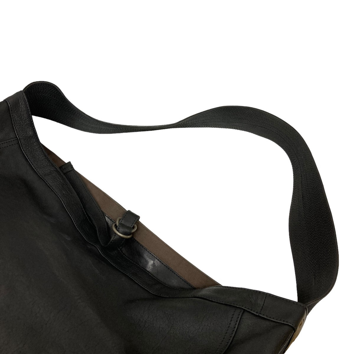 Newsboy Bag Horse Leather Black Lot．004レザーショルダーバッグ
