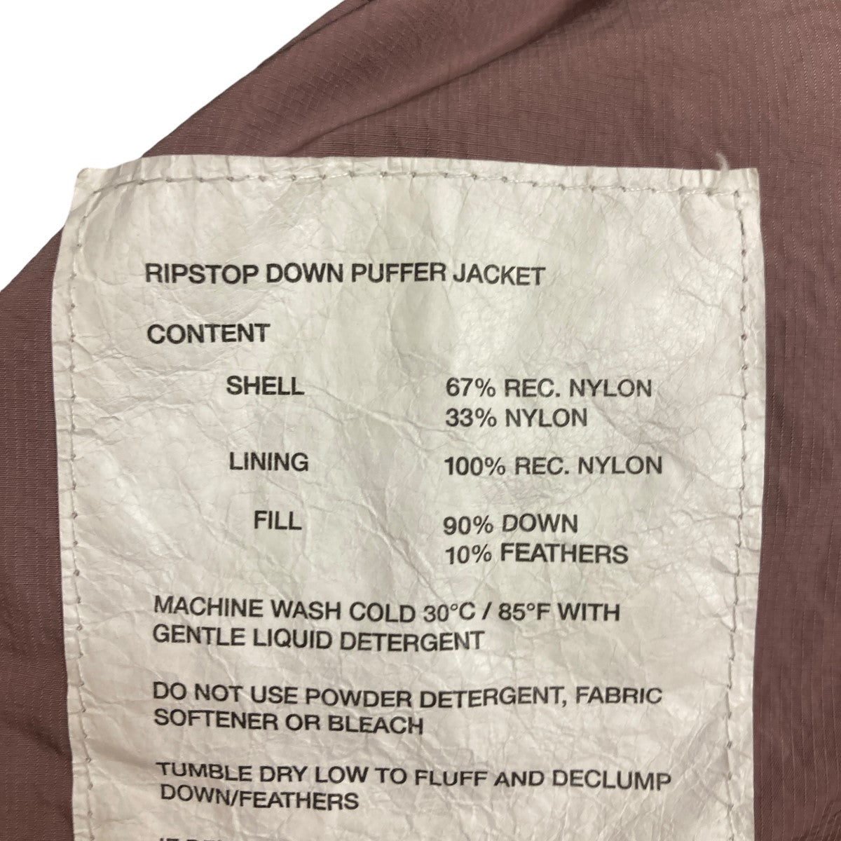 stussy(ステューシー) Ripstop Down Pufferダウンジャケット ダークピンク サイズ M｜【公式】カインドオルオンライン  ブランド古着・中古通販【kindal】