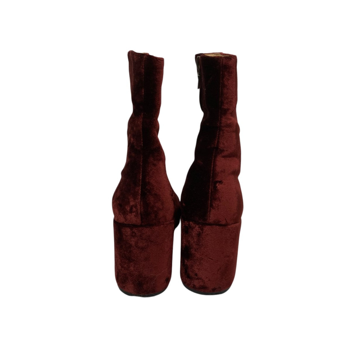 DRIES VAN NOTEN ベロアサイドジップブーツ ワインレッド サイズ 36