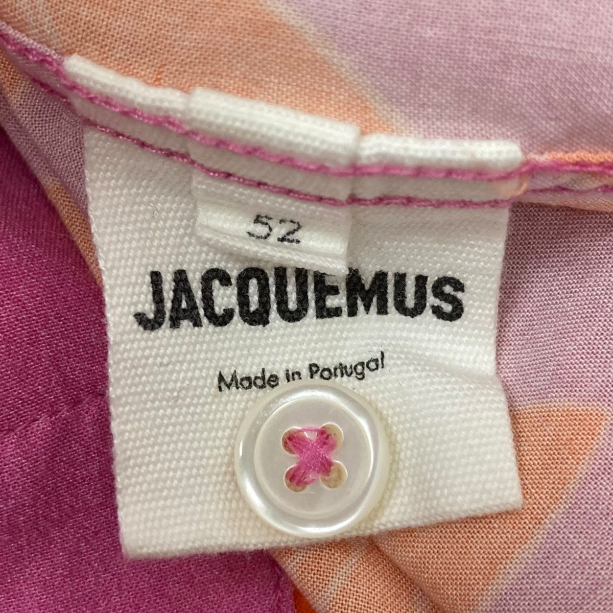 【楽天ランキング1位】 JACQUEMUS(ジャックムス) 花柄半袖シャツ ピンク×オレンジ トップス