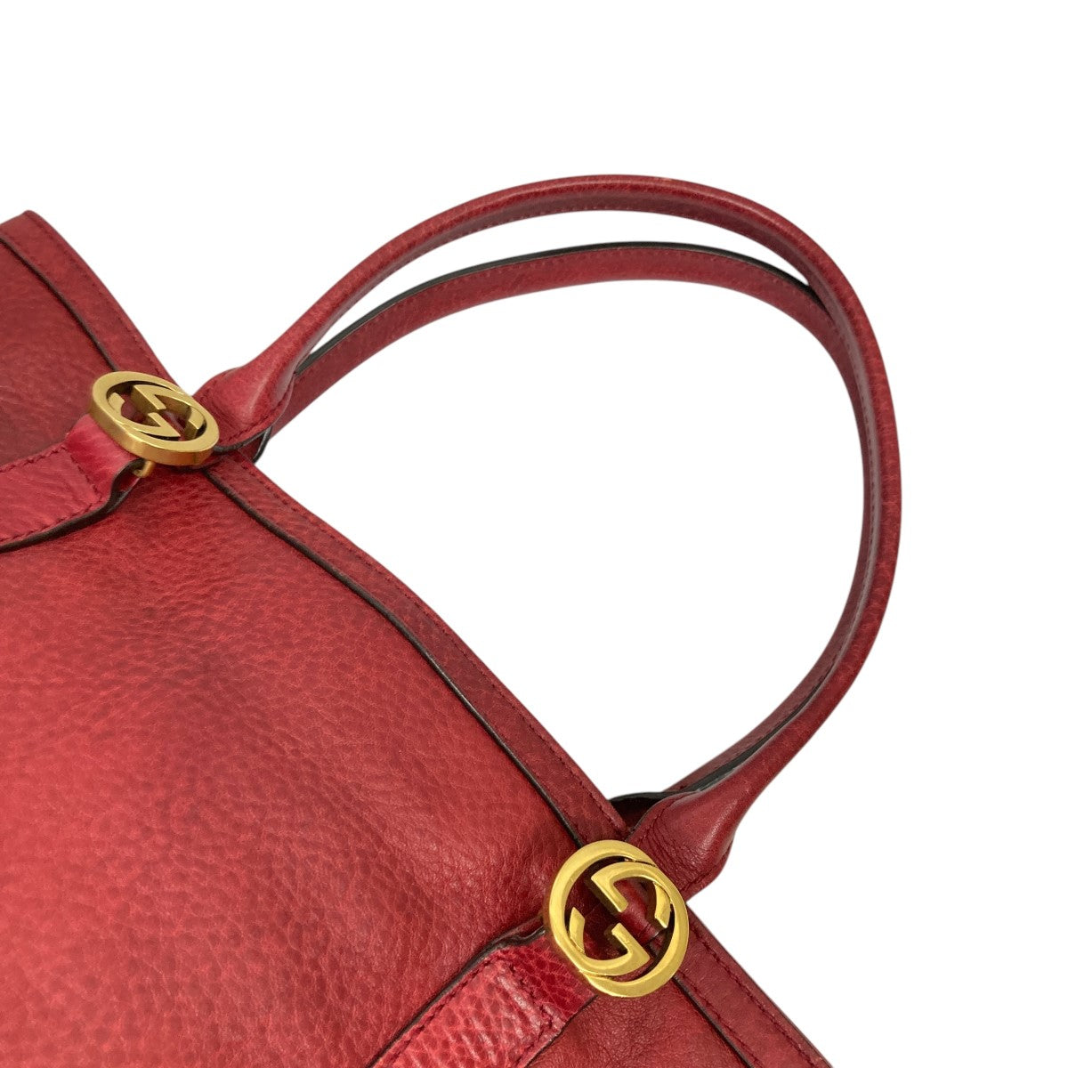 高級　GUCCI グッチ　トートバッグ　シマレザー　GG レッド GUCCI グッチ バッグ レディース ブランド トートバッグ レザー