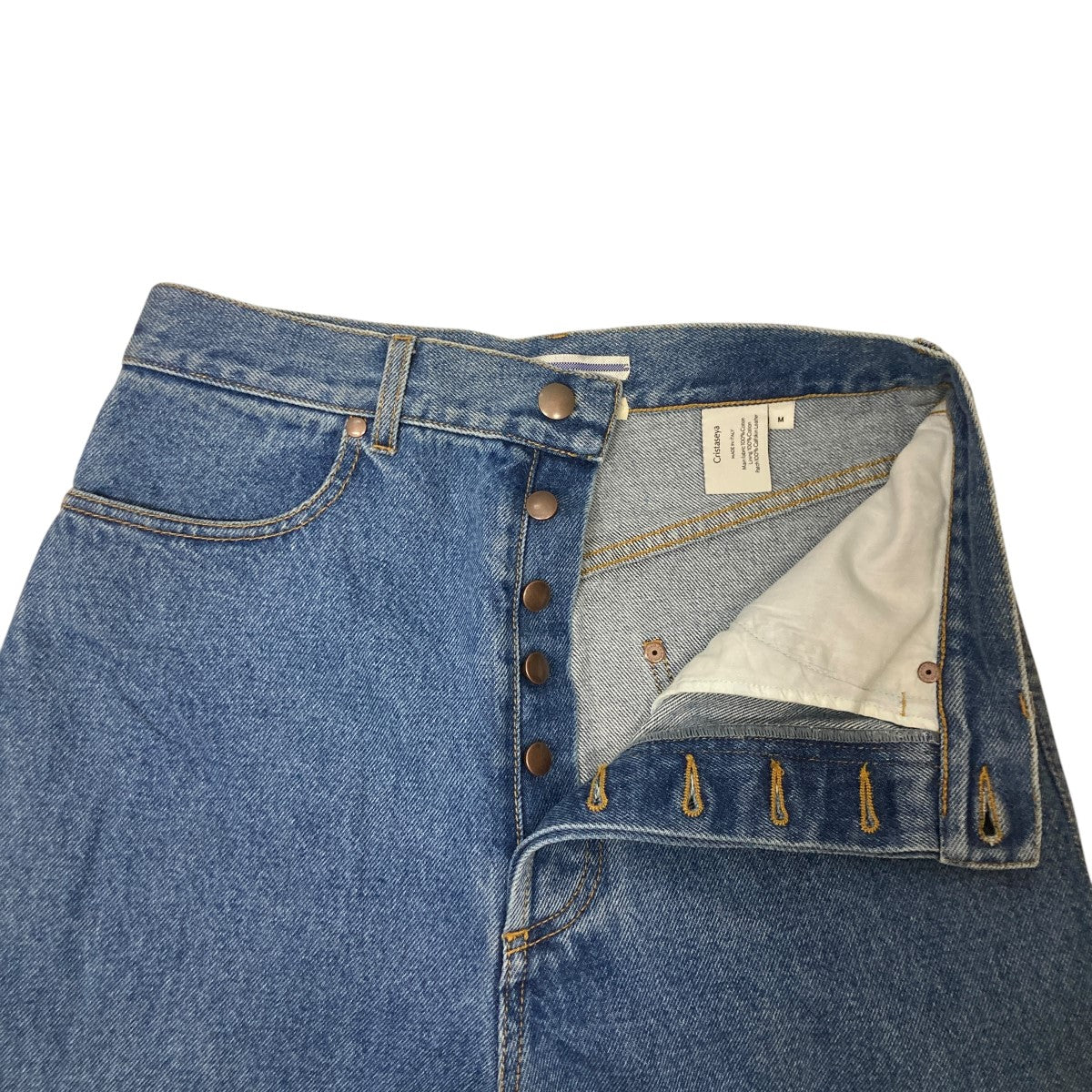 Cristaseya BLEACHED DENIM HIGHWAISTED JEANSデニムパンツ 古着・中古-3枚目のアイテム画像