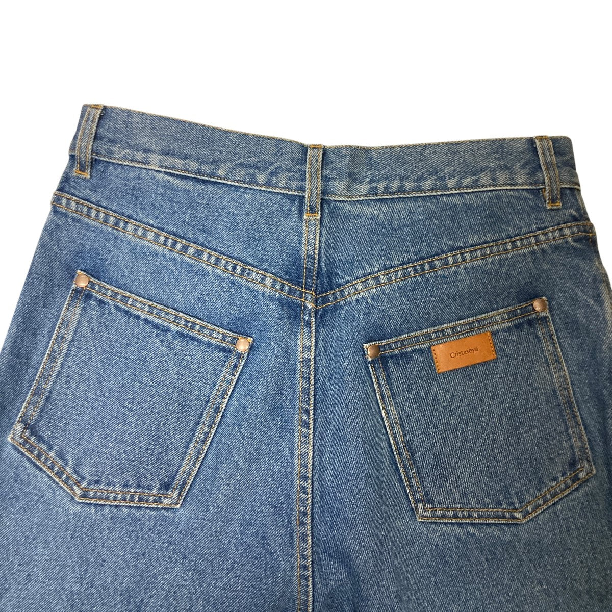 Cristaseya BLEACHED DENIM HIGHWAISTED JEANSデニムパンツ 古着・中古-4枚目のアイテム画像