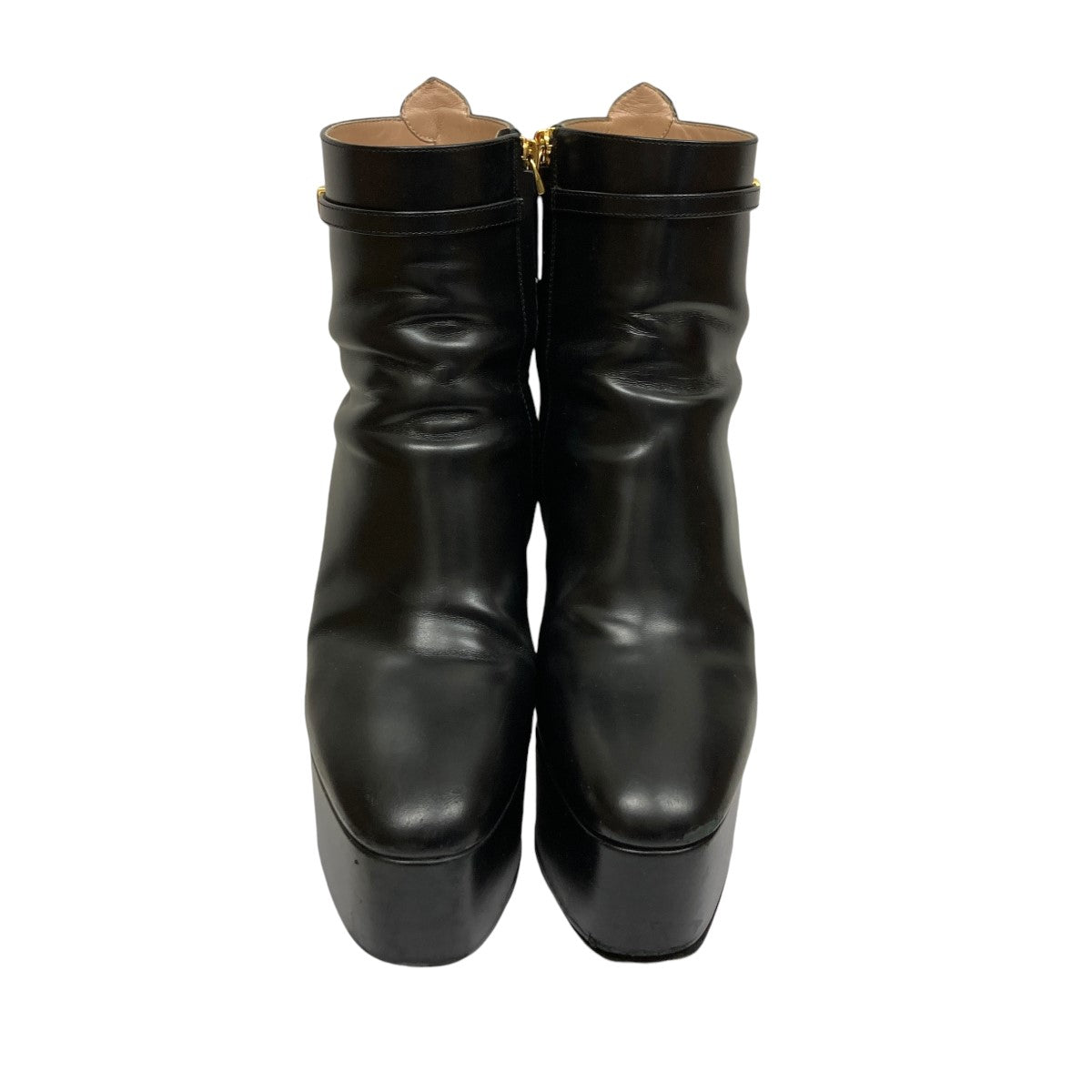 バレンチノ　VALENTINO 豹柄ヒール　37 1/2 ロックスタッズ エナメル ストラップパンプス100mm for
