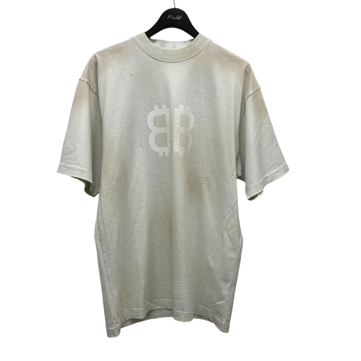 BALENCIAGA*お目が高い*ステンシル ラグラン フード付きTシャツ BALENCIAGA(バレンシアガ) ダメージ加工プリントTシャツ739784
