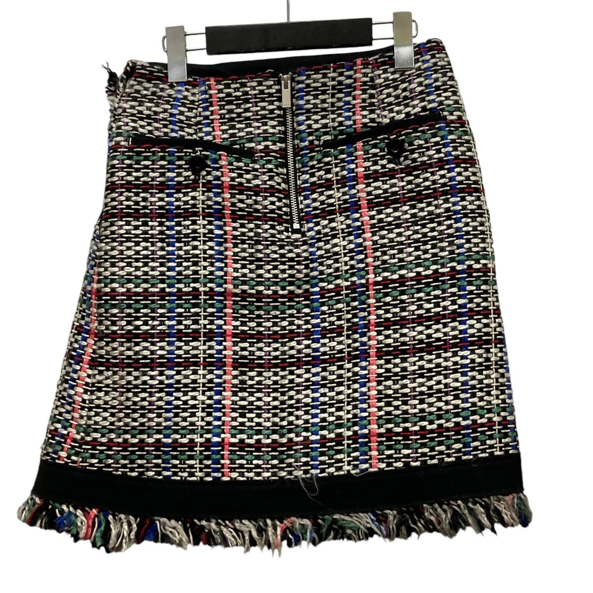 sacai(サカイ) Different material docking tweed wrap skirt異素材ドッキングツイードラップスカート17-02930  17-02930 ホワイト×ブラック×ピンク サイズ 1｜【公式】カインドオルオンライン ブランド古着・中古通販【kindal】