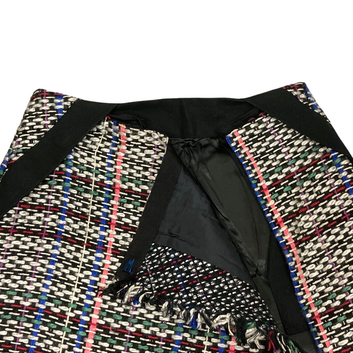 sacai(サカイ) Different material docking tweed wrap skirt異素材ドッキングツイードラップスカート17-02930  17-02930 ホワイト×ブラック×ピンク サイズ 1｜【公式】カインドオルオンライン ブランド古着・中古通販【kindal】