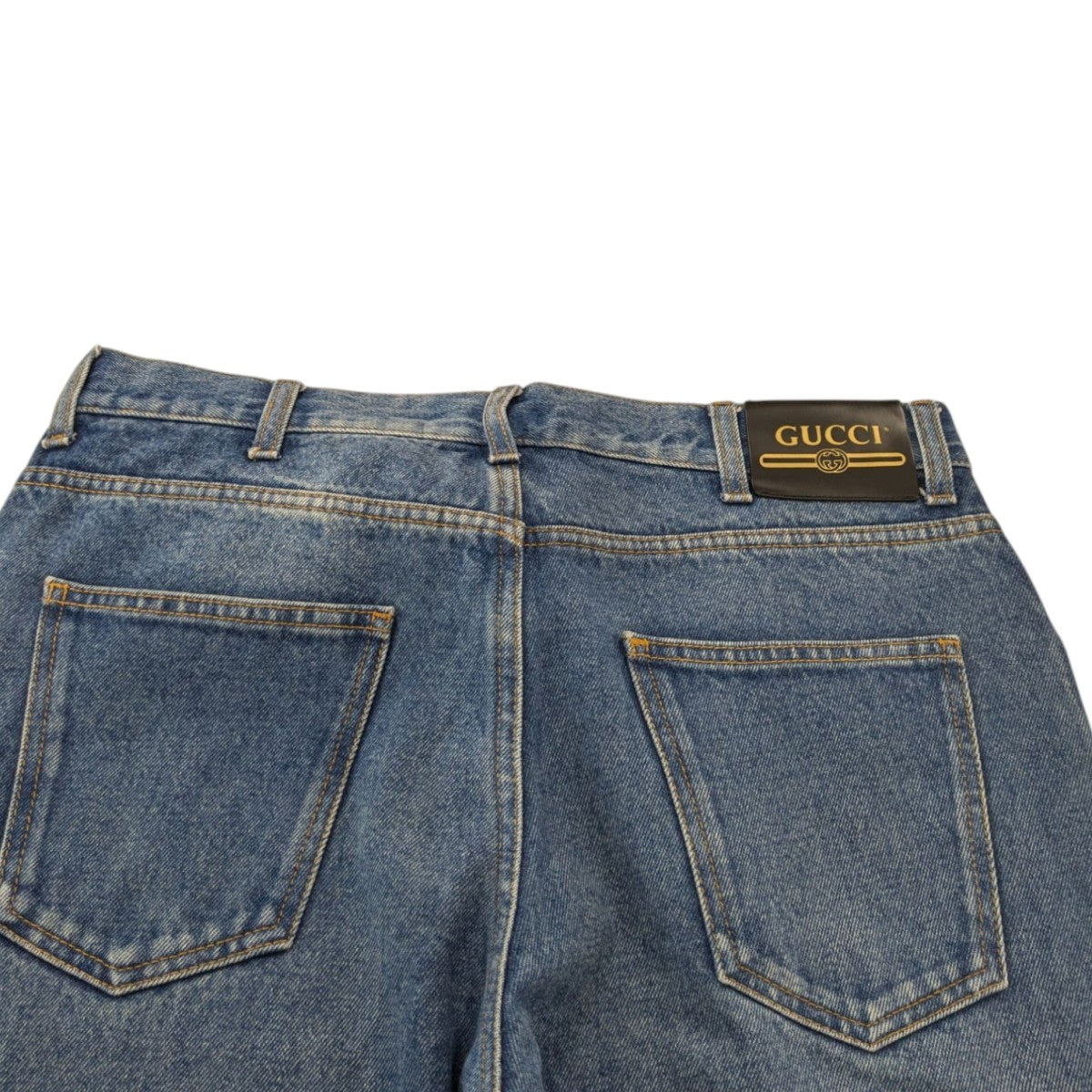 極美品　グッチ　エコウォッシュド　デニム　カチューシャ　インターロッキング GUCCI】グッチ『エコ ウォッシュ ド デニム ヘアバンド』652835