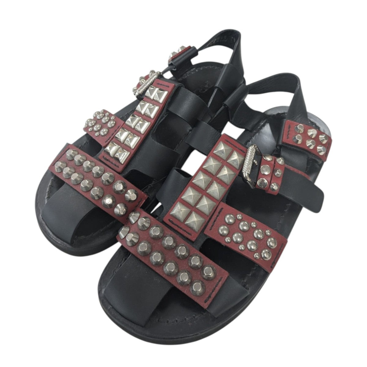 PRADA(プラダ) スタッズサンダル2X3008 2X3008 ブラック×レッド