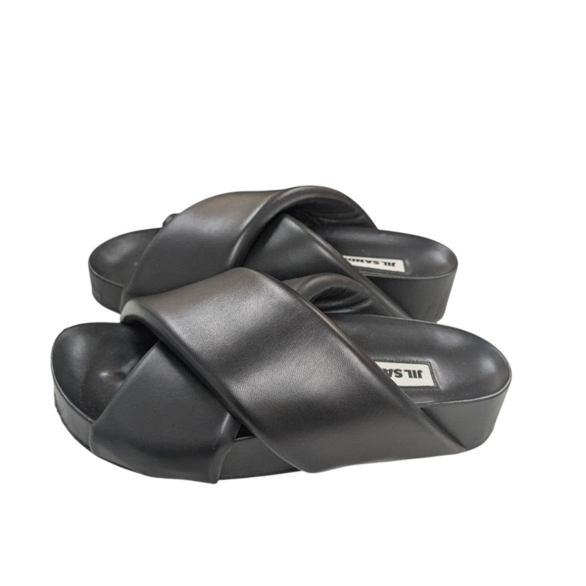 JIL SANDER レザー ギャザー スライド サンダル