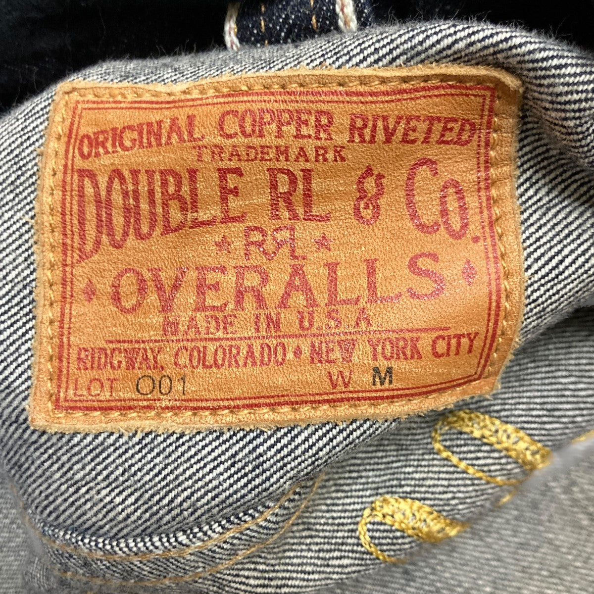 RRL デニム刺繍　ネクタイ　新品未使用 RRL(ダブルアールエル) リペア加工デニムパンツ782504838026