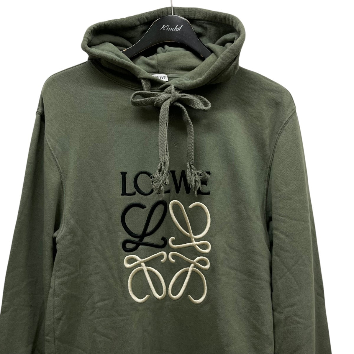 大人気‼️LOEWE アイボリーパーカー LOEWE ロエベ メンズ ロゴプリント プルオーバーパーカー【GREY
