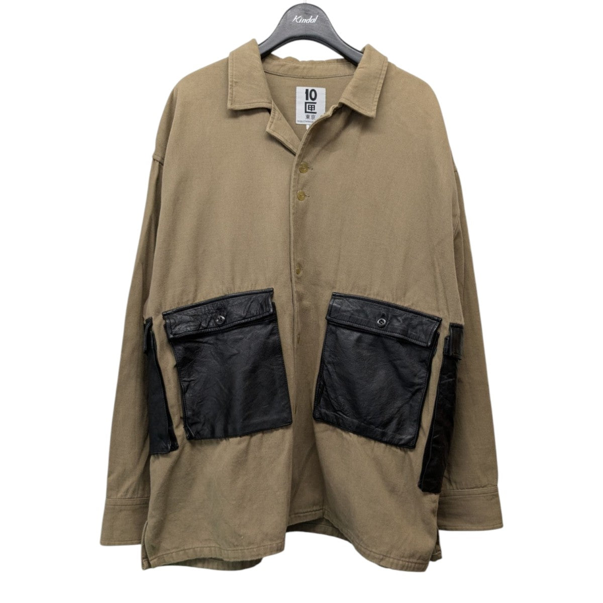TENBOX(テンボックス) DRUG DEALER SHIRTレザー切替シャツ