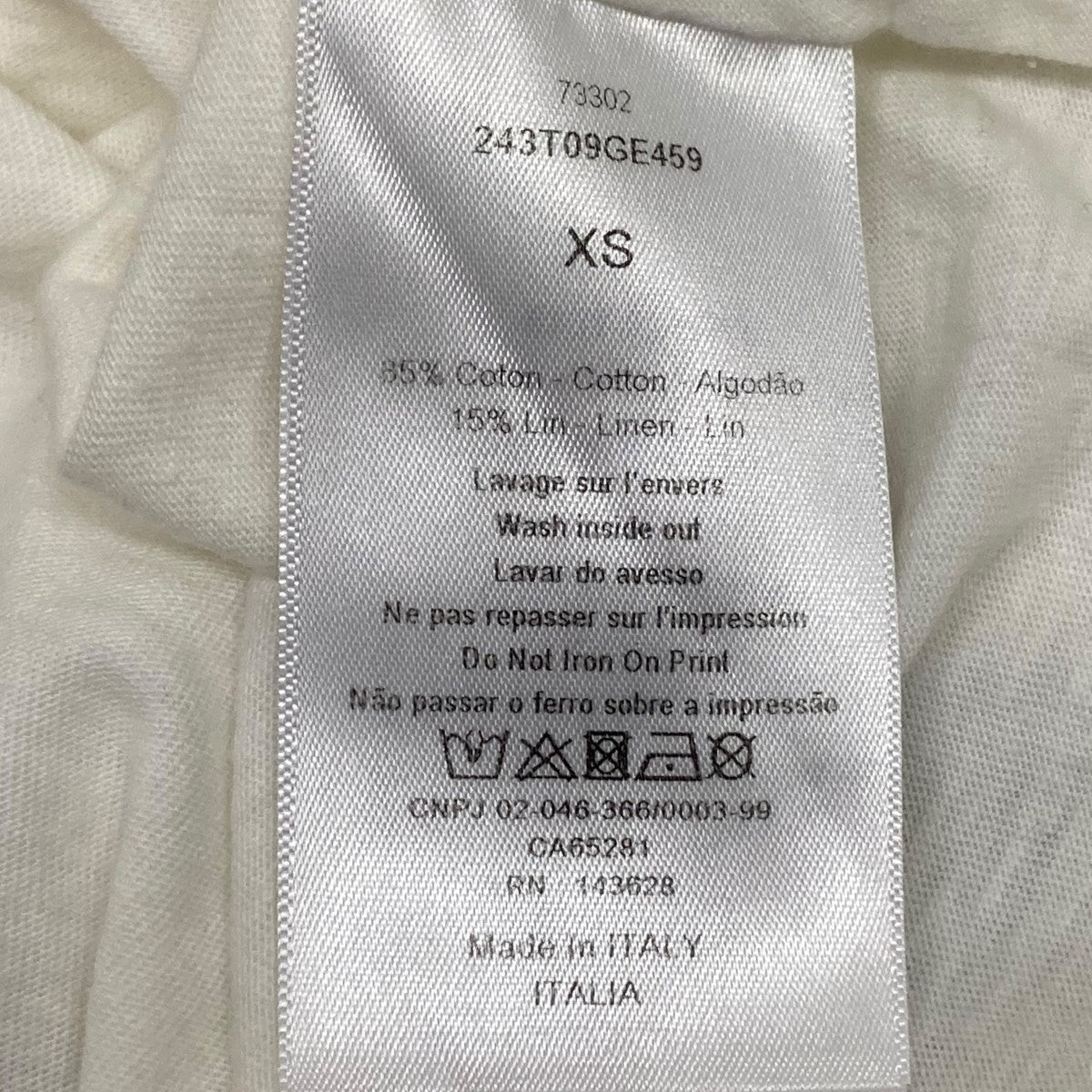 【値下げ】Christian Dior プリントTシャツ 243T09GE459 ホワイト サイズ：XS (中目黒店) Christian Dior(クリスチャンディオール) プリントTシャツ
