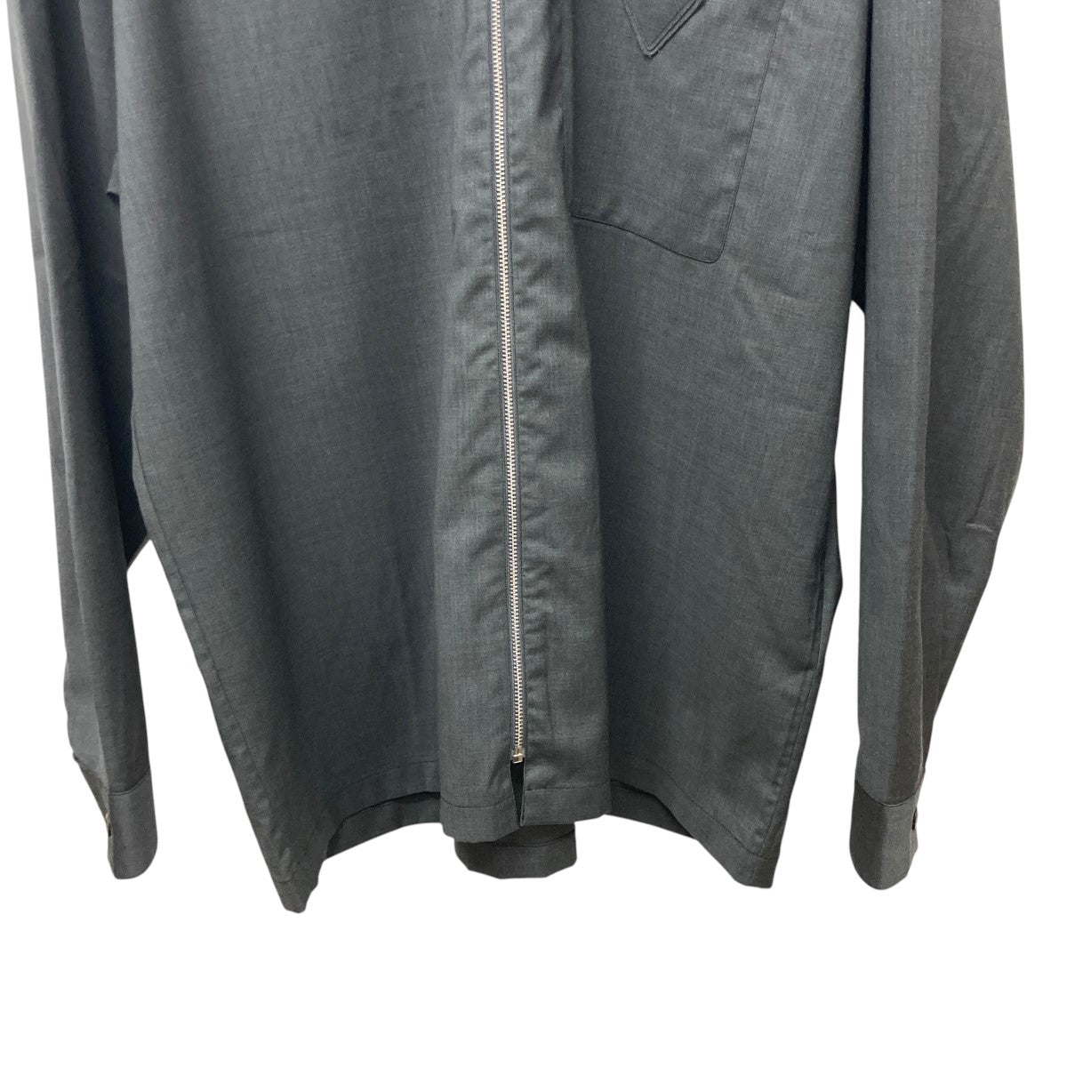 PRADA ポリエステル シャツジャケット セットアップ ブラック XL相当 PRADA(プラダ) ジップ シャツジャケットSC540 SC540 グレー