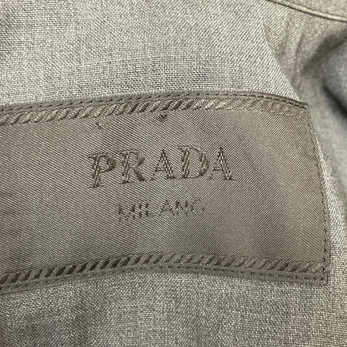 PRADA プラダ ウール ジップアップ フードジャケット ブルゾン M グレー PRADA】モヘア ウール トラック ジャケット ライン ジップ 黒