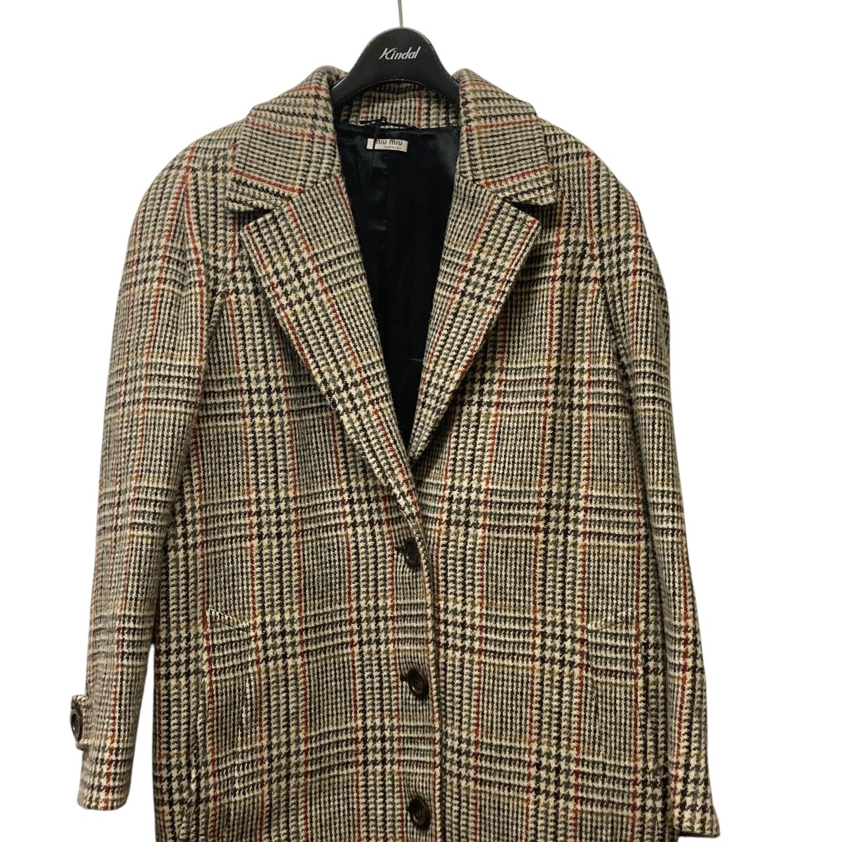 MIU MIU(ミュウミュウ) チェックコートMS1704 MS1704 ベージュ サイズ