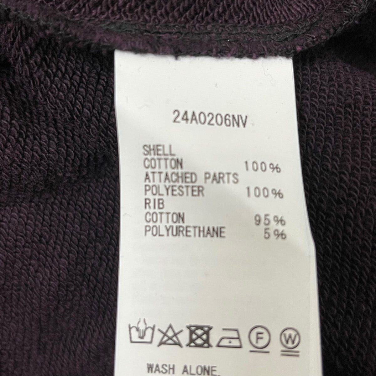 24AWCOLD DYED SWEATSHIRTガーメントダイスウェット24A0206NV