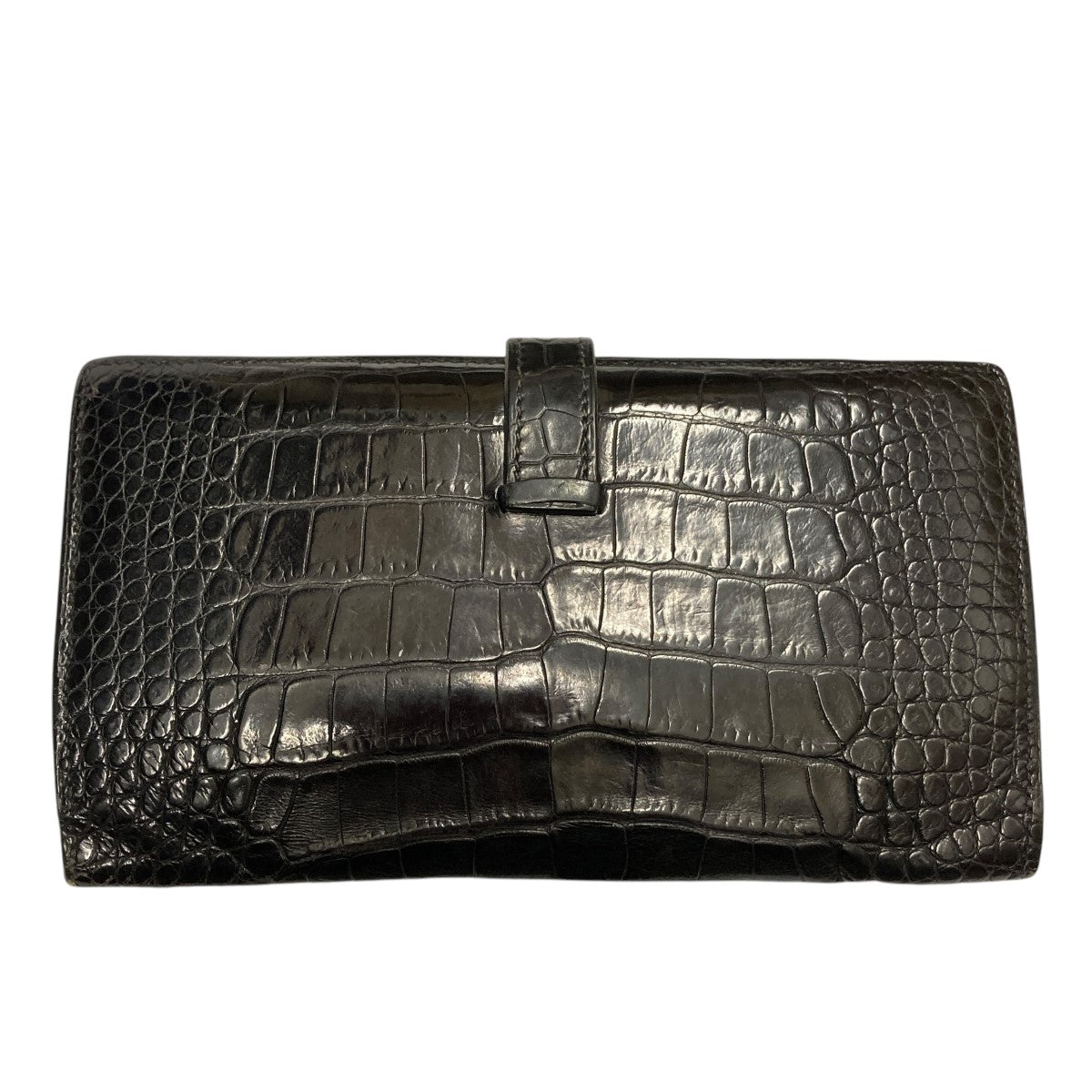 HERMES(エルメス) ベアンスフレ□C刻印 ゴールド金具アリゲーター長  