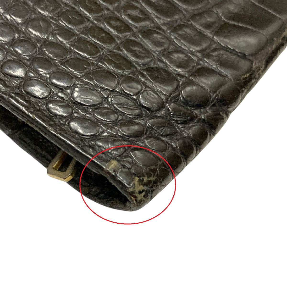 HERMES(エルメス) ベアンスフレ□C刻印 ゴールド金具アリゲーター長  