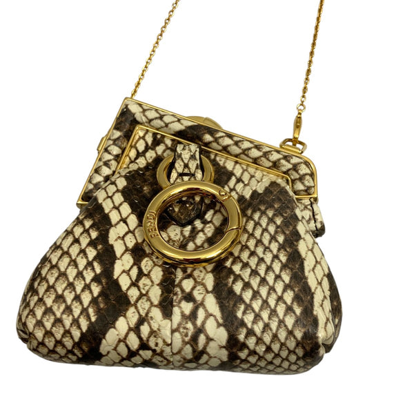 Fendi フェンディ ズッカ柄 チェーン ナノバケット ポーチ 7AR798 Fendi フェンディ ズッカ柄 チェーン ナノバケット ポーチ