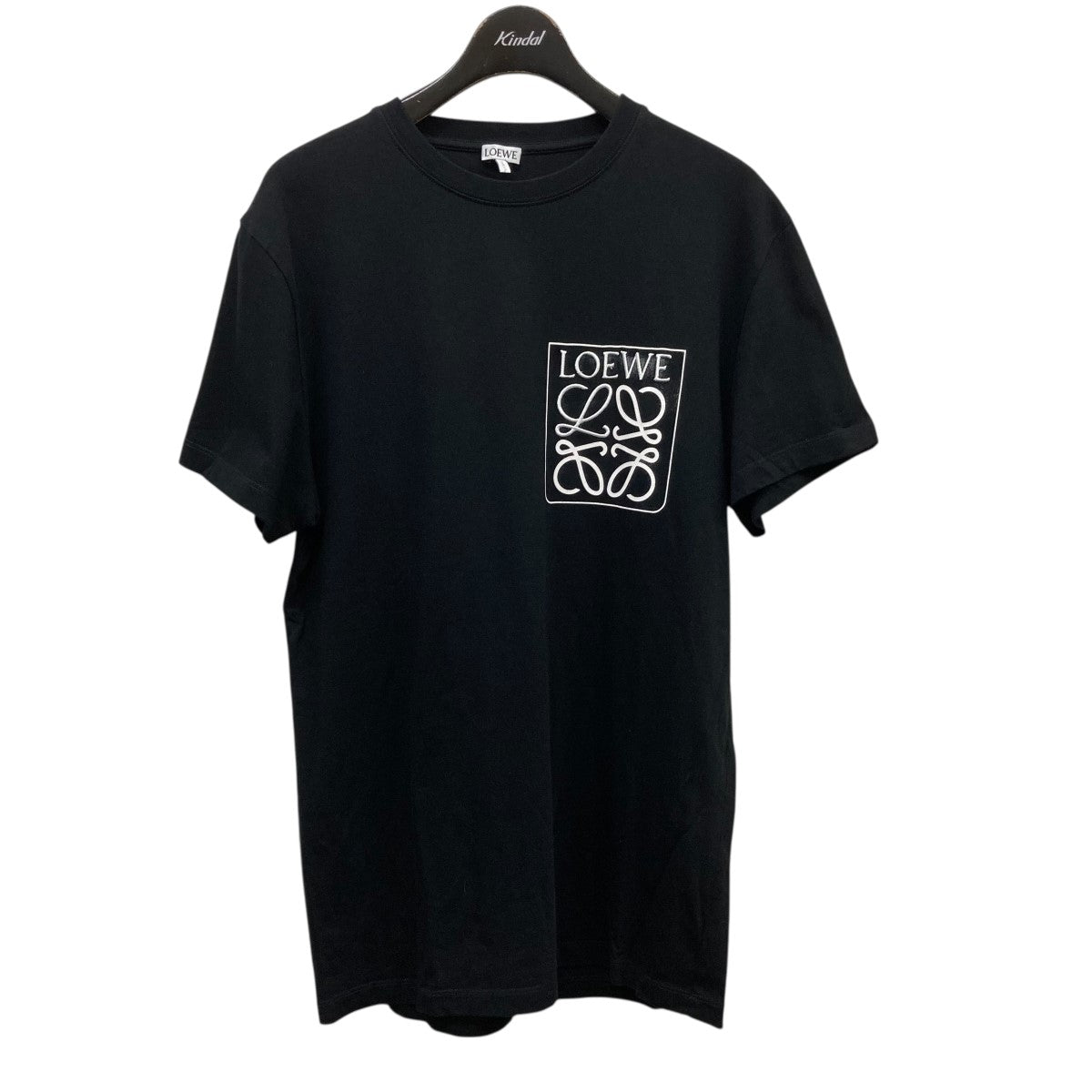 【直営店買付】ロエベ☆刺しゅうロゴ コットンTシャツH526Y22X99 リラックスフィット Tシャツ（コットン） ブラック - LOEWE