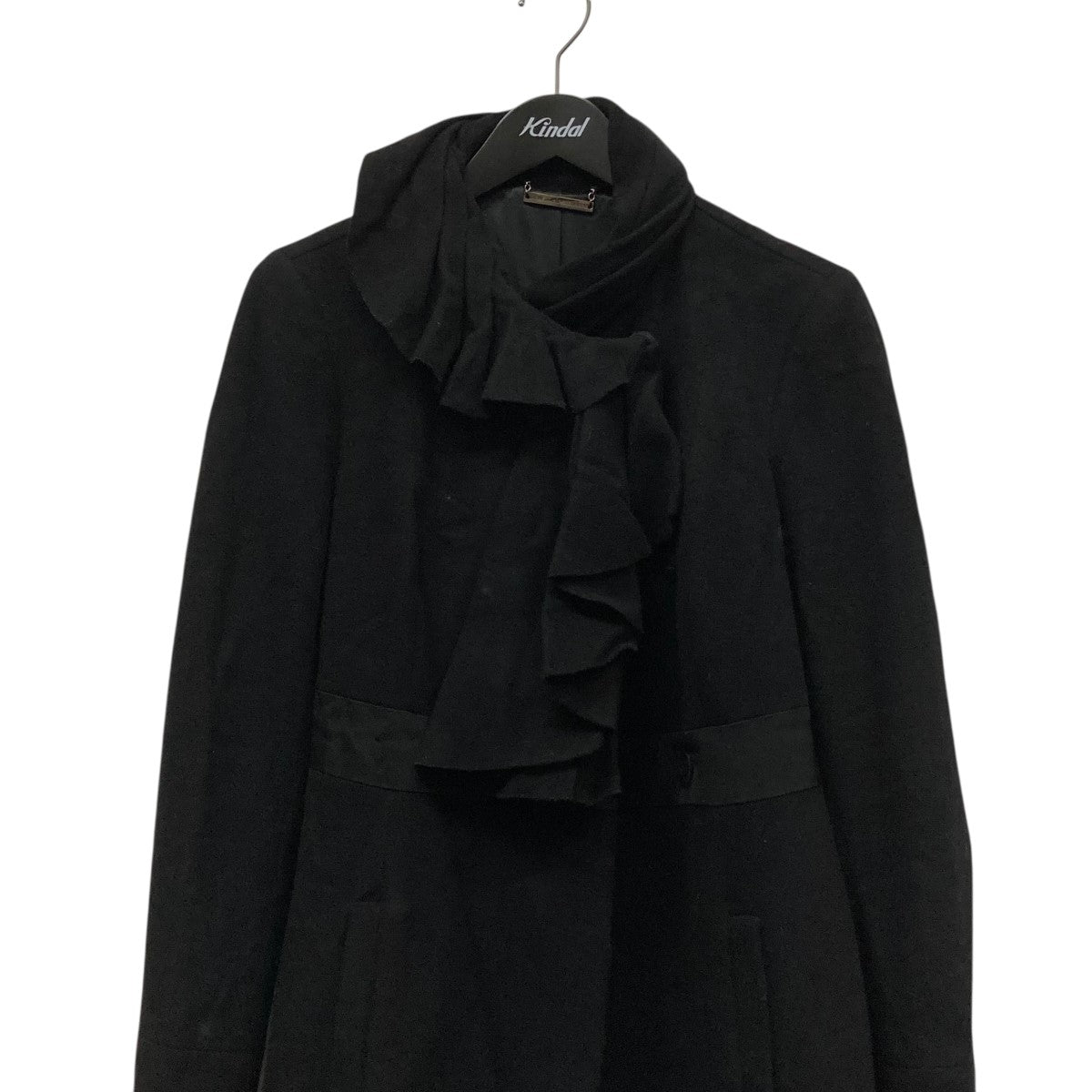 DIANE VON FURSTENBERG ウールカシミヤフロントフリルコート 古着・中古-4枚目のアイテム画像