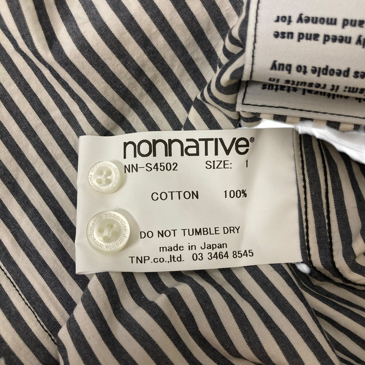 nonnative(ノンネイティブ) 24AWDWELLER B．D． SHIRT COTTON