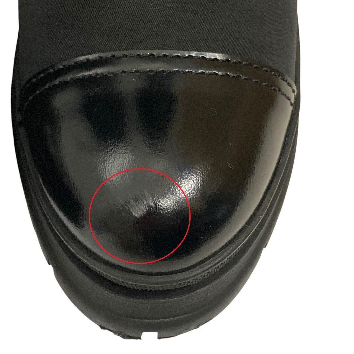 PRADA(プラダ) 三角プレート付サイドジップブーツ ブラック