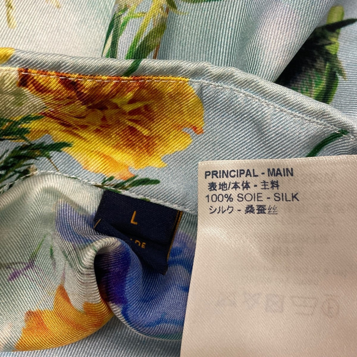 フラワー総柄シルクシャツHIS96W