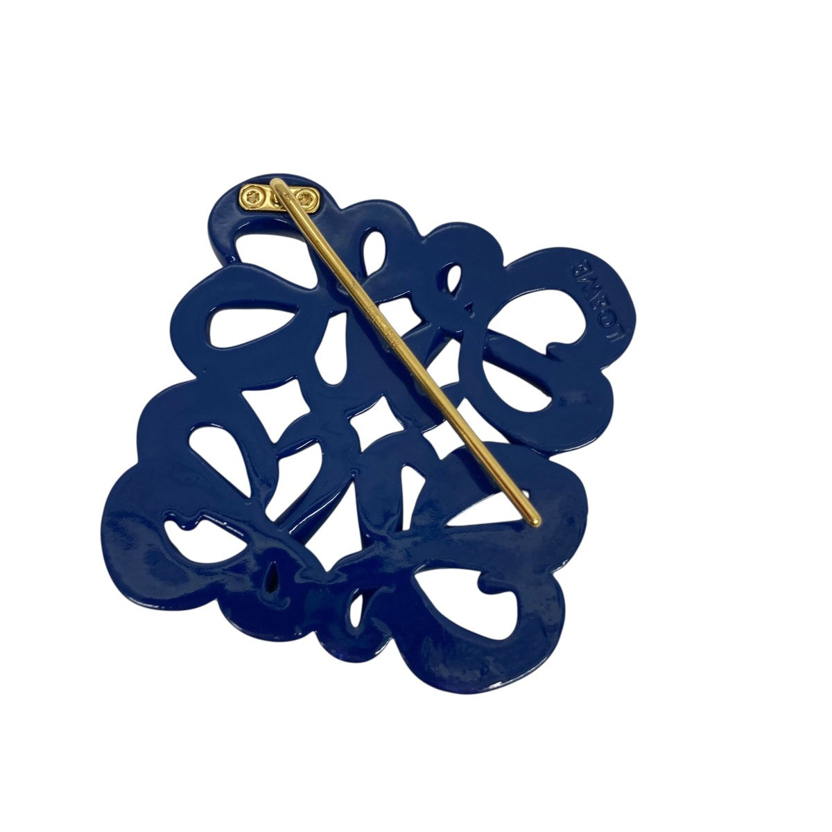 LOEWE(ロエベ) ブローチ付きモヘアマフラー ブルー サイズ ONE