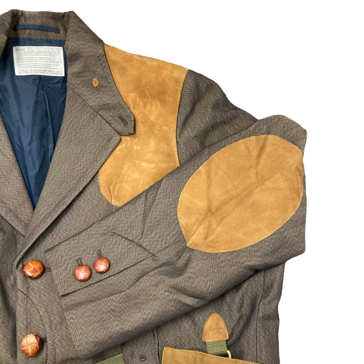 美品 kolor カラー / ウールカットオフジャケット 2011 日本製 kolor(カラー) / ジャケット/1/ウール/BRW/13SCM-J08108 | 古着