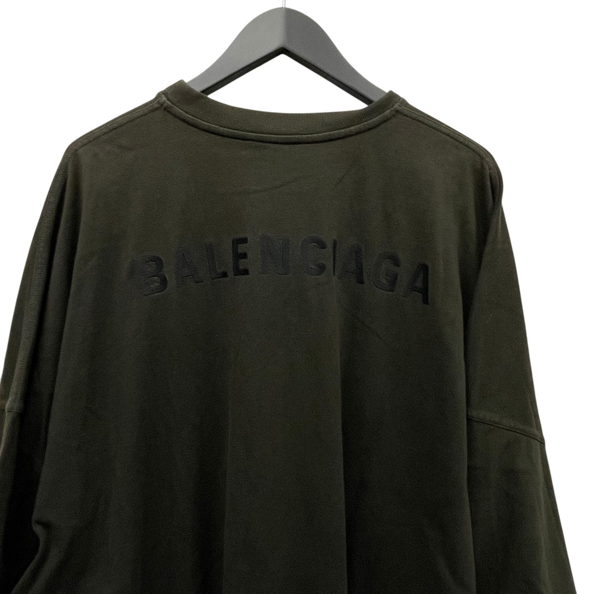 BALENCIAGA バックラベル オーバーサイズ長袖Tシャツ BALENCIAGA バレンシアガ DEFILE ロゴ プリント 長袖Tシャツ