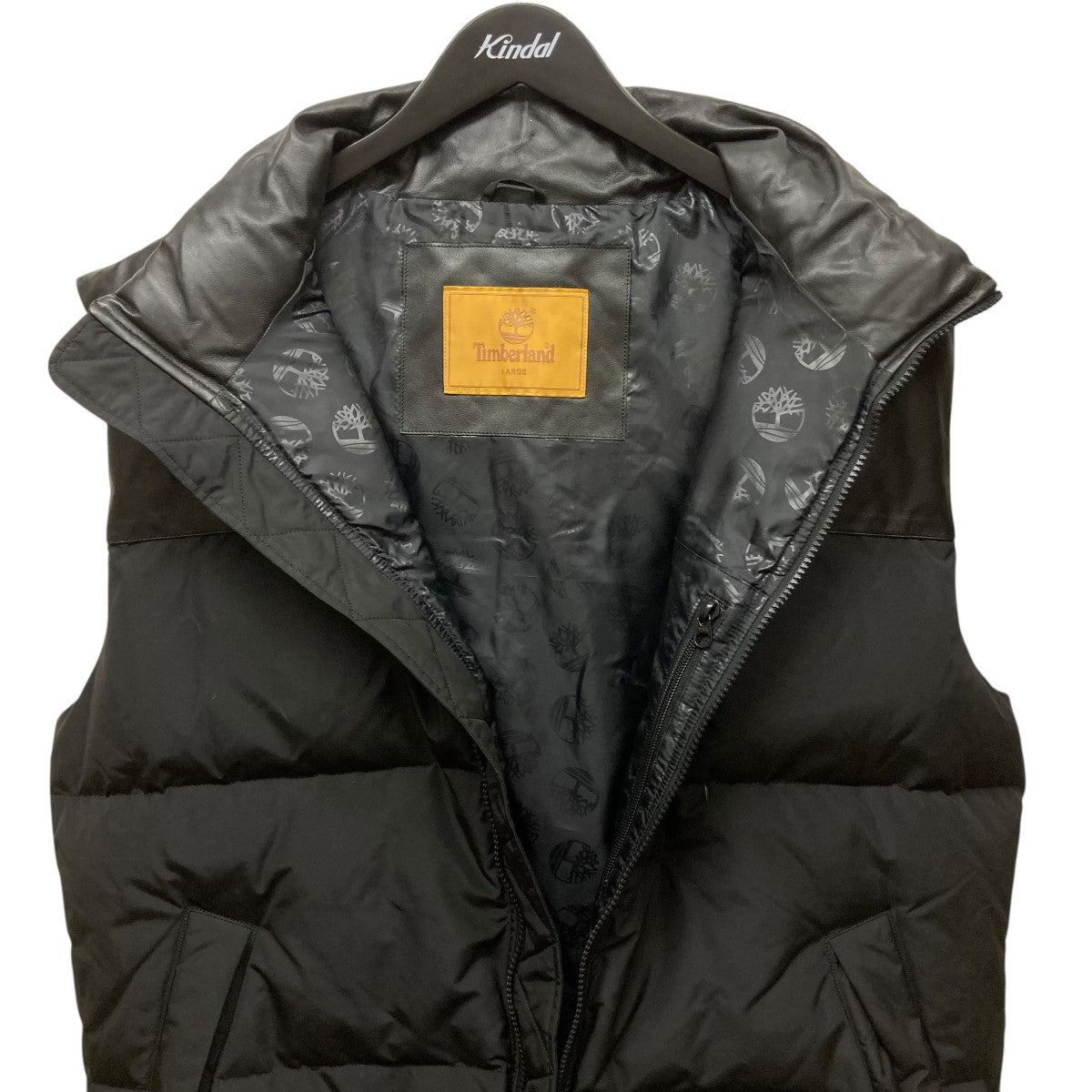 Timberland、ダウンベスト Timberland(ティンバーランド) レザー切替ダウンベスト ブラック
