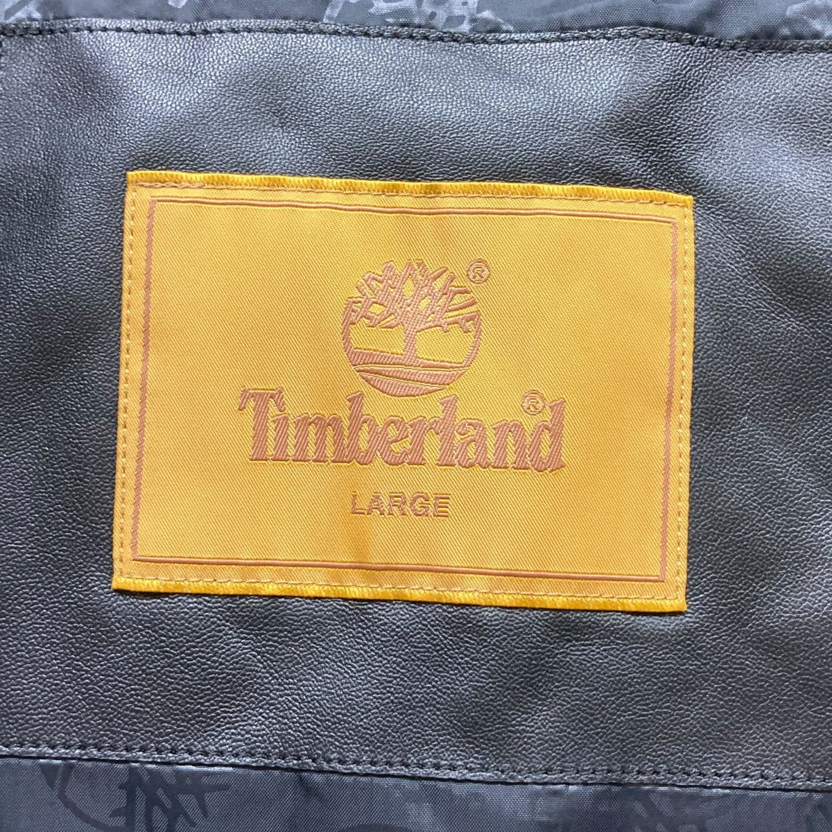 Timberland(ティンバーランド) レザー切替ダウンベスト ブラック