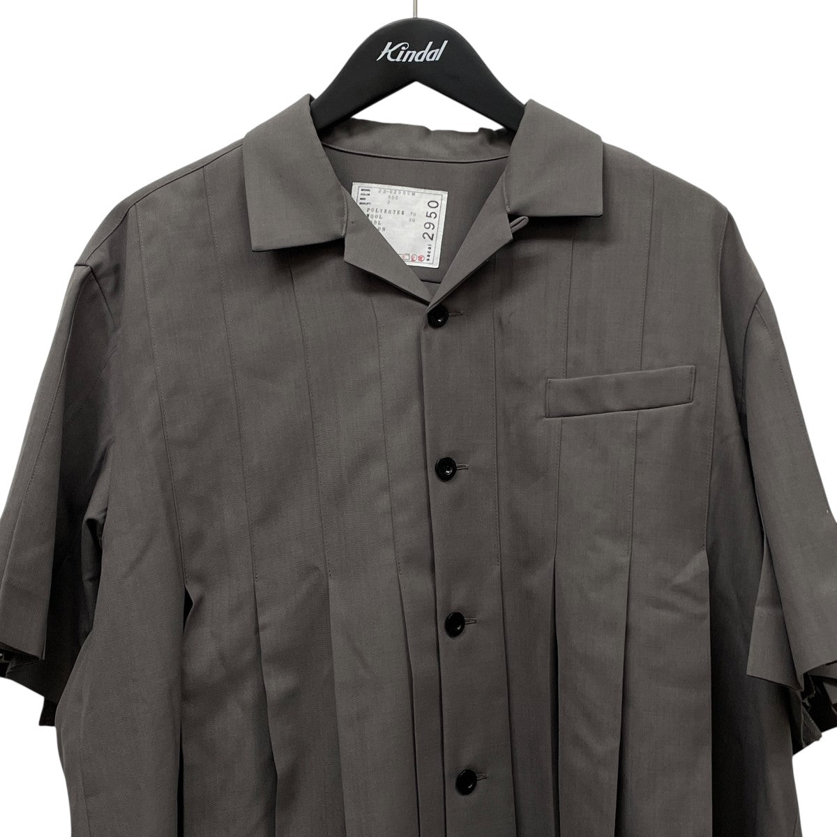 sacai(サカイ) 23SSSuiting Shirtプリーツ半袖シャツ23-02950M